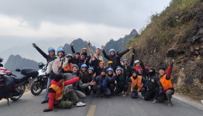 Traveler wearing safety gear before riding the Ha Giang Loop