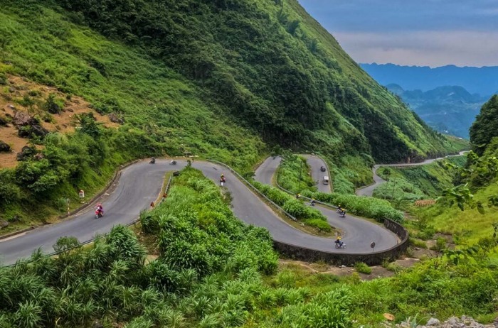 View over deep canyon from Ma Pi Leng Pass on the Ha Giang Loop